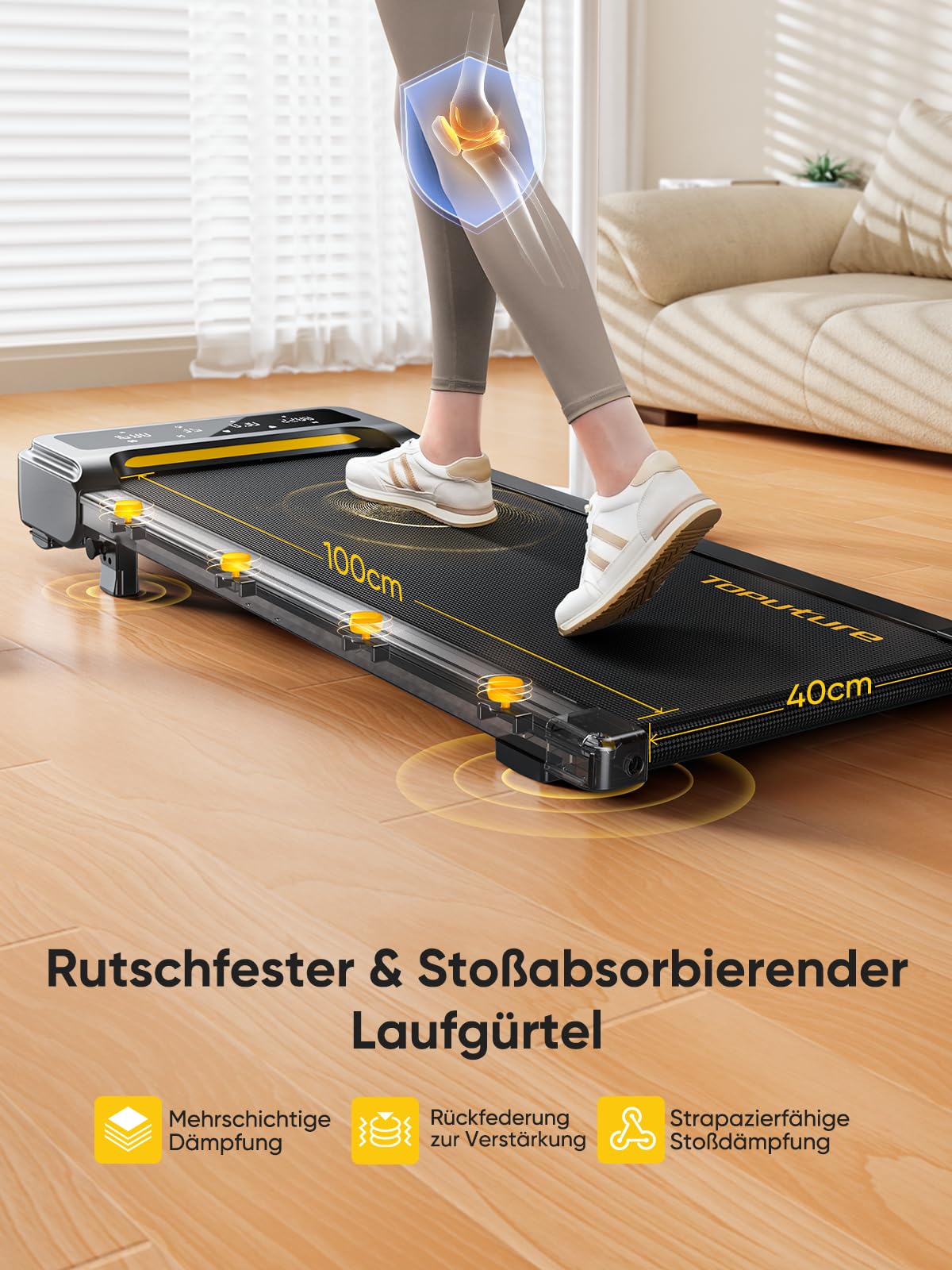Laufband für Zuhause mit Neigung, 1-10 km/h Walking pad, Elektrisches Laufband mit Steigung, 2.5HP Walking Machine für Zuhause & Büro, Fernbedienung und App, Keine Montage Erforderlich
